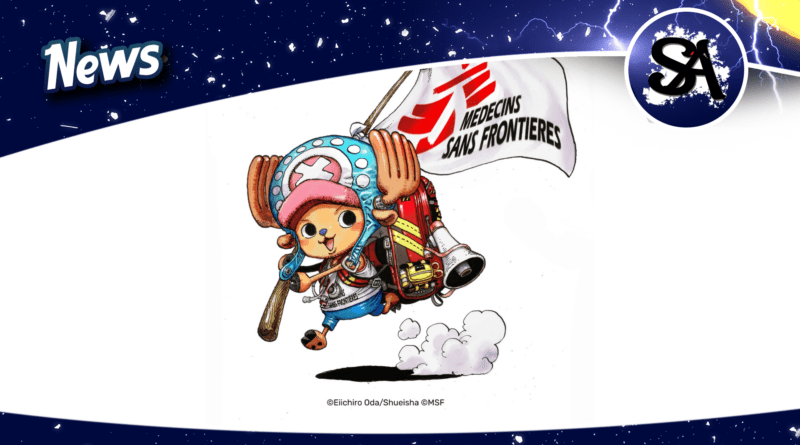 Chopper biegnie w koszulce i z flagą z logo MSF, a na szyi ma stetoskop. Na plecach dźwiga plecak medyczny wzorowany na tych używanych przez pracowników MSF. W nakładce News.